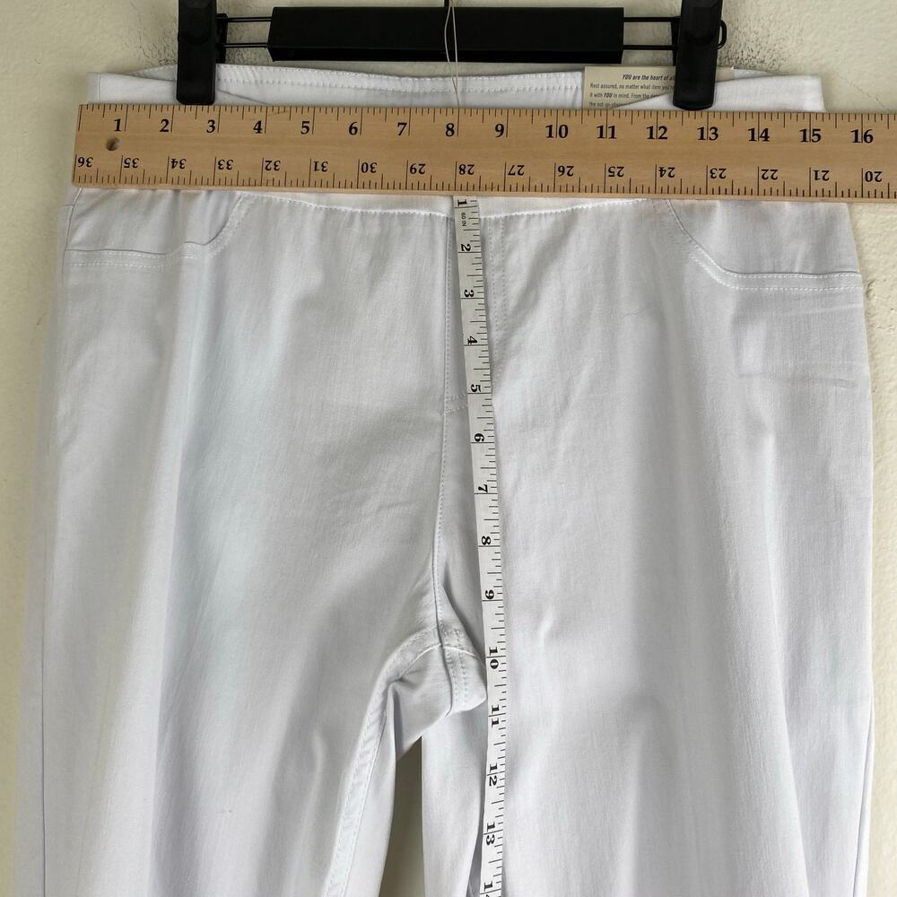 Soft Surroundings White Ankle Pants Pull On Stretch Straight Leg M NWT - Picture 13 of 14